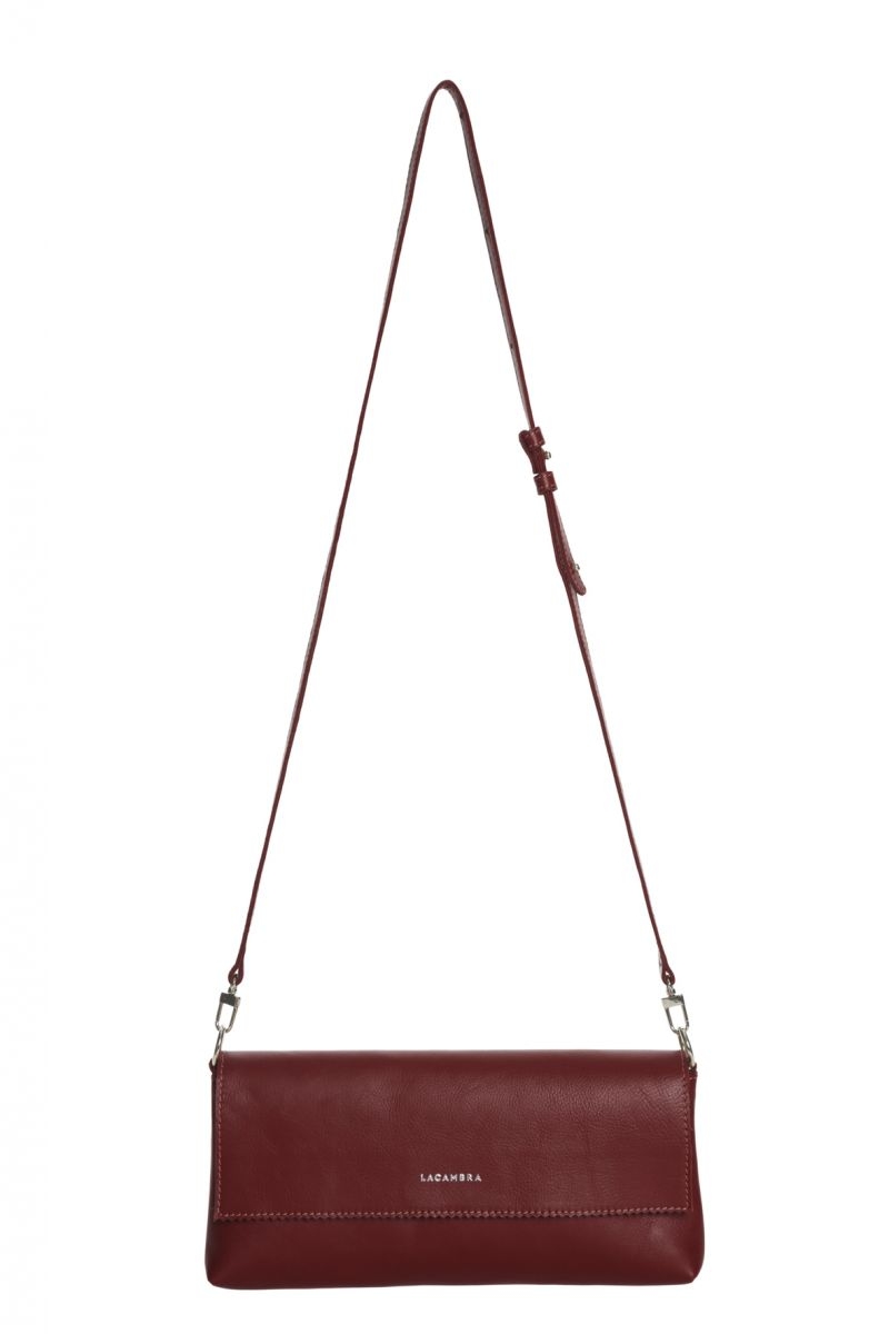 Baguette de Lacambra granate bolso modulable en blandolera o asa corta